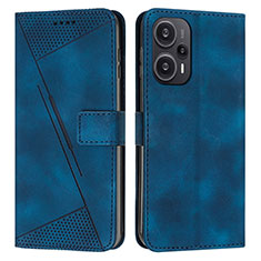 Coque Portefeuille Livre Cuir Etui Clapet Y07X pour Xiaomi Poco F5 5G Bleu