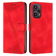 Coque Portefeuille Livre Cuir Etui Clapet Y07X pour Xiaomi Poco F5 5G Rouge