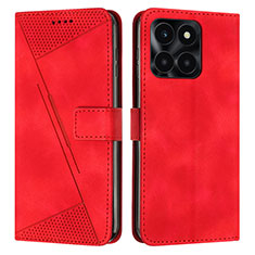 Coque Portefeuille Livre Cuir Etui Clapet Y08X pour Huawei Honor X6a Rouge