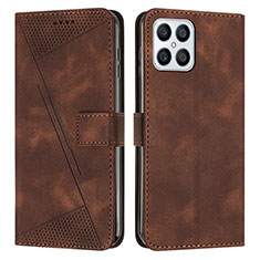 Coque Portefeuille Livre Cuir Etui Clapet Y08X pour Huawei Honor X8 4G Marron