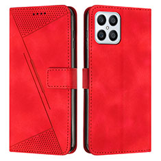 Coque Portefeuille Livre Cuir Etui Clapet Y08X pour Huawei Honor X8 4G Rouge