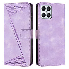 Coque Portefeuille Livre Cuir Etui Clapet Y08X pour Huawei Honor X8 4G Violet