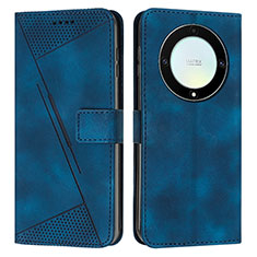 Coque Portefeuille Livre Cuir Etui Clapet Y08X pour Huawei Honor X9a 5G Bleu