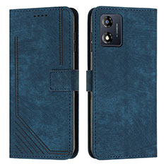 Coque Portefeuille Livre Cuir Etui Clapet Y08X pour Motorola Moto E13 Bleu