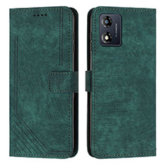 Coque Portefeuille Livre Cuir Etui Clapet Y08X pour Motorola Moto E13 Vert