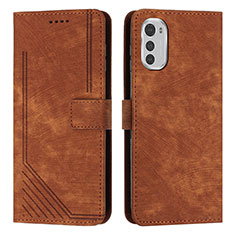 Coque Portefeuille Livre Cuir Etui Clapet Y08X pour Motorola Moto E32s Marron