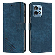 Coque Portefeuille Livre Cuir Etui Clapet Y08X pour Motorola Moto Edge 40 Pro 5G Bleu