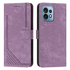 Coque Portefeuille Livre Cuir Etui Clapet Y08X pour Motorola Moto Edge 40 Pro 5G Violet