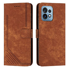 Coque Portefeuille Livre Cuir Etui Clapet Y08X pour Motorola Moto Edge Plus (2023) 5G Marron