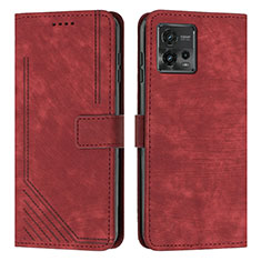 Coque Portefeuille Livre Cuir Etui Clapet Y08X pour Motorola Moto G72 Rouge