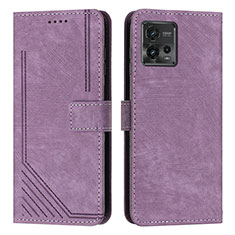 Coque Portefeuille Livre Cuir Etui Clapet Y08X pour Motorola Moto G72 Violet