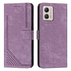 Coque Portefeuille Livre Cuir Etui Clapet Y08X pour Motorola Moto G73 5G Violet