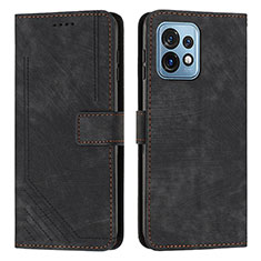 Coque Portefeuille Livre Cuir Etui Clapet Y08X pour Motorola Moto X40 5G Noir