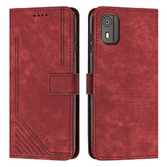 Coque Portefeuille Livre Cuir Etui Clapet Y08X pour Nokia C02 Rouge