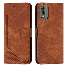 Coque Portefeuille Livre Cuir Etui Clapet Y08X pour Nokia C210 Marron