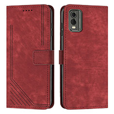 Coque Portefeuille Livre Cuir Etui Clapet Y08X pour Nokia C210 Rouge