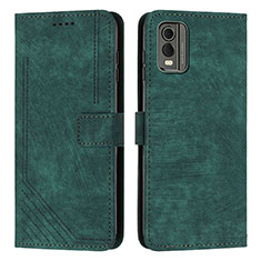 Coque Portefeuille Livre Cuir Etui Clapet Y08X pour Nokia C210 Vert