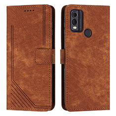 Coque Portefeuille Livre Cuir Etui Clapet Y08X pour Nokia C22 Marron