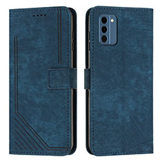 Coque Portefeuille Livre Cuir Etui Clapet Y08X pour Nokia C300 Bleu