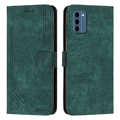 Coque Portefeuille Livre Cuir Etui Clapet Y08X pour Nokia C300 Vert