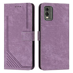 Coque Portefeuille Livre Cuir Etui Clapet Y08X pour Nokia C32 Violet