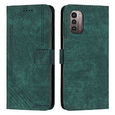 Coque Portefeuille Livre Cuir Etui Clapet Y08X pour Nokia G21 Vert