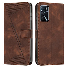 Coque Portefeuille Livre Cuir Etui Clapet Y08X pour Oppo A16 Marron