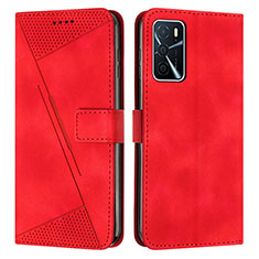 Coque Portefeuille Livre Cuir Etui Clapet Y08X pour Oppo A16 Rouge