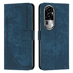 Coque Portefeuille Livre Cuir Etui Clapet Y08X pour Oppo Reno10 Pro+ Plus 5G Bleu