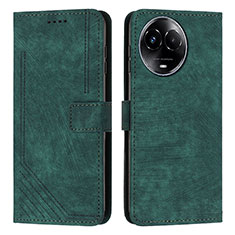 Coque Portefeuille Livre Cuir Etui Clapet Y08X pour Realme V50s 5G Vert