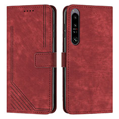Coque Portefeuille Livre Cuir Etui Clapet Y08X pour Sony Xperia 1 IV Rouge