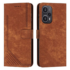 Coque Portefeuille Livre Cuir Etui Clapet Y08X pour Xiaomi Redmi Note 12 Turbo 5G Marron