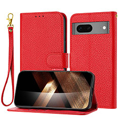 Coque Portefeuille Livre Cuir Etui Clapet Y09X pour Google Pixel 7 5G Rouge