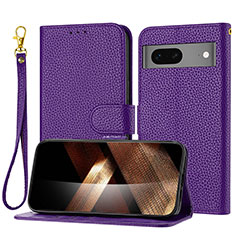 Coque Portefeuille Livre Cuir Etui Clapet Y09X pour Google Pixel 7 5G Violet