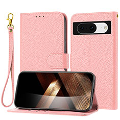 Coque Portefeuille Livre Cuir Etui Clapet Y09X pour Google Pixel 8 5G Or Rose