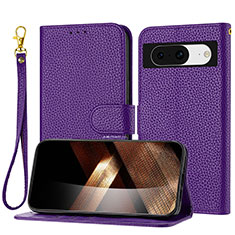 Coque Portefeuille Livre Cuir Etui Clapet Y09X pour Google Pixel 8 5G Violet