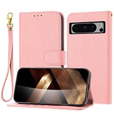 Coque Portefeuille Livre Cuir Etui Clapet Y09X pour Google Pixel 8 Pro 5G Or Rose