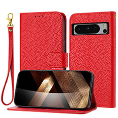 Coque Portefeuille Livre Cuir Etui Clapet Y09X pour Google Pixel 8 Pro 5G Rouge