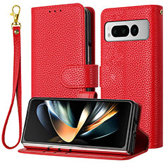 Coque Portefeuille Livre Cuir Etui Clapet Y09X pour Google Pixel Fold 5G Rouge