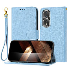 Coque Portefeuille Livre Cuir Etui Clapet Y09X pour Huawei Honor 80 Pro 5G Bleu