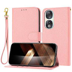 Coque Portefeuille Livre Cuir Etui Clapet Y09X pour Huawei Honor 90 5G Or Rose