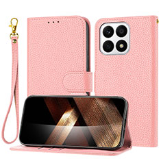 Coque Portefeuille Livre Cuir Etui Clapet Y09X pour Huawei Honor X8a 4G Or Rose