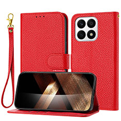 Coque Portefeuille Livre Cuir Etui Clapet Y09X pour Huawei Honor X8a 4G Rouge