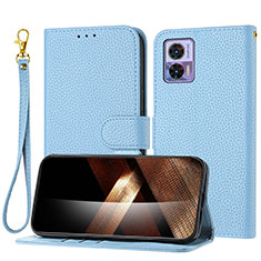 Coque Portefeuille Livre Cuir Etui Clapet Y09X pour Motorola Moto Edge 30 Lite 5G Bleu