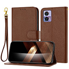 Coque Portefeuille Livre Cuir Etui Clapet Y09X pour Motorola Moto Edge 30 Lite 5G Marron