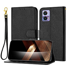 Coque Portefeuille Livre Cuir Etui Clapet Y09X pour Motorola Moto Edge 30 Lite 5G Noir