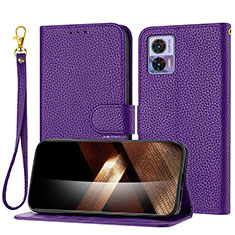 Coque Portefeuille Livre Cuir Etui Clapet Y09X pour Motorola Moto Edge 30 Lite 5G Violet