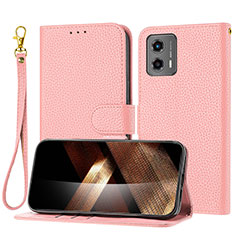 Coque Portefeuille Livre Cuir Etui Clapet Y09X pour Motorola Moto G 5G (2023) Or Rose