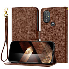 Coque Portefeuille Livre Cuir Etui Clapet Y09X pour Motorola Moto G Play (2023) Marron