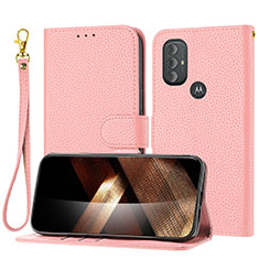 Coque Portefeuille Livre Cuir Etui Clapet Y09X pour Motorola Moto G Power (2022) Or Rose